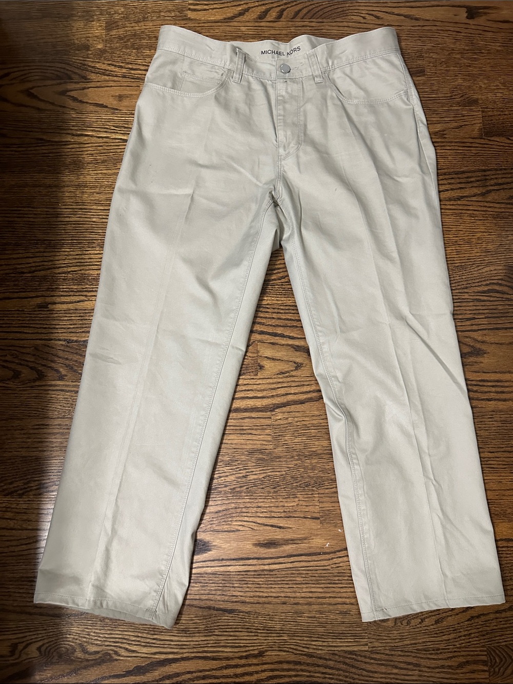 Michael Kors Light Beige Cotton Chinos - Classic Fit